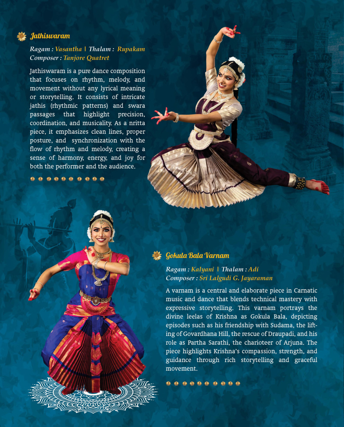 Program page with Jathiswaram and Gokula Bala Varnam